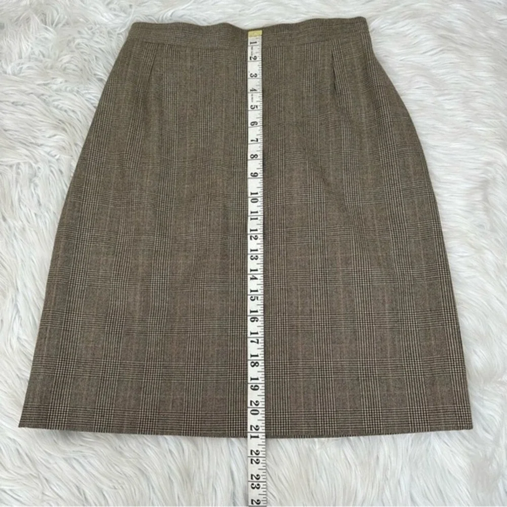 Dolce & Gabbana Brown Glen Plaid Wool Pencil Skirt High Waisted Made in Italy 42